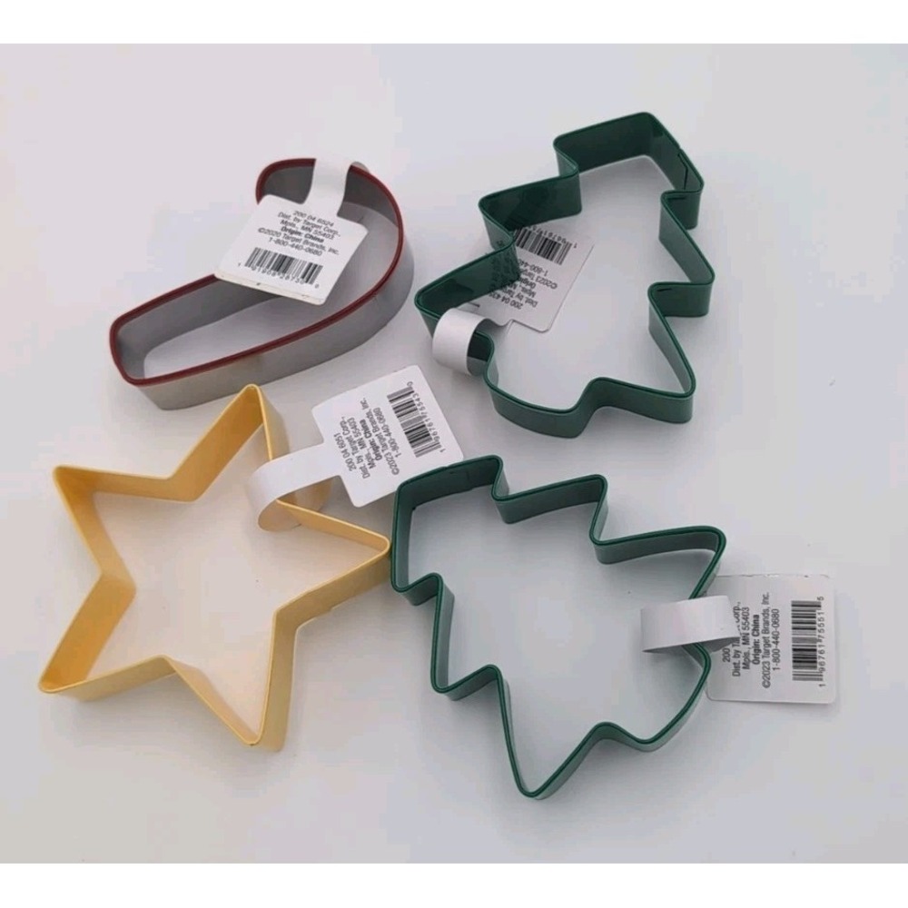 Wondershop Target Cookie Cutters 2 -trees candy cane star Stainless Steel Baking
